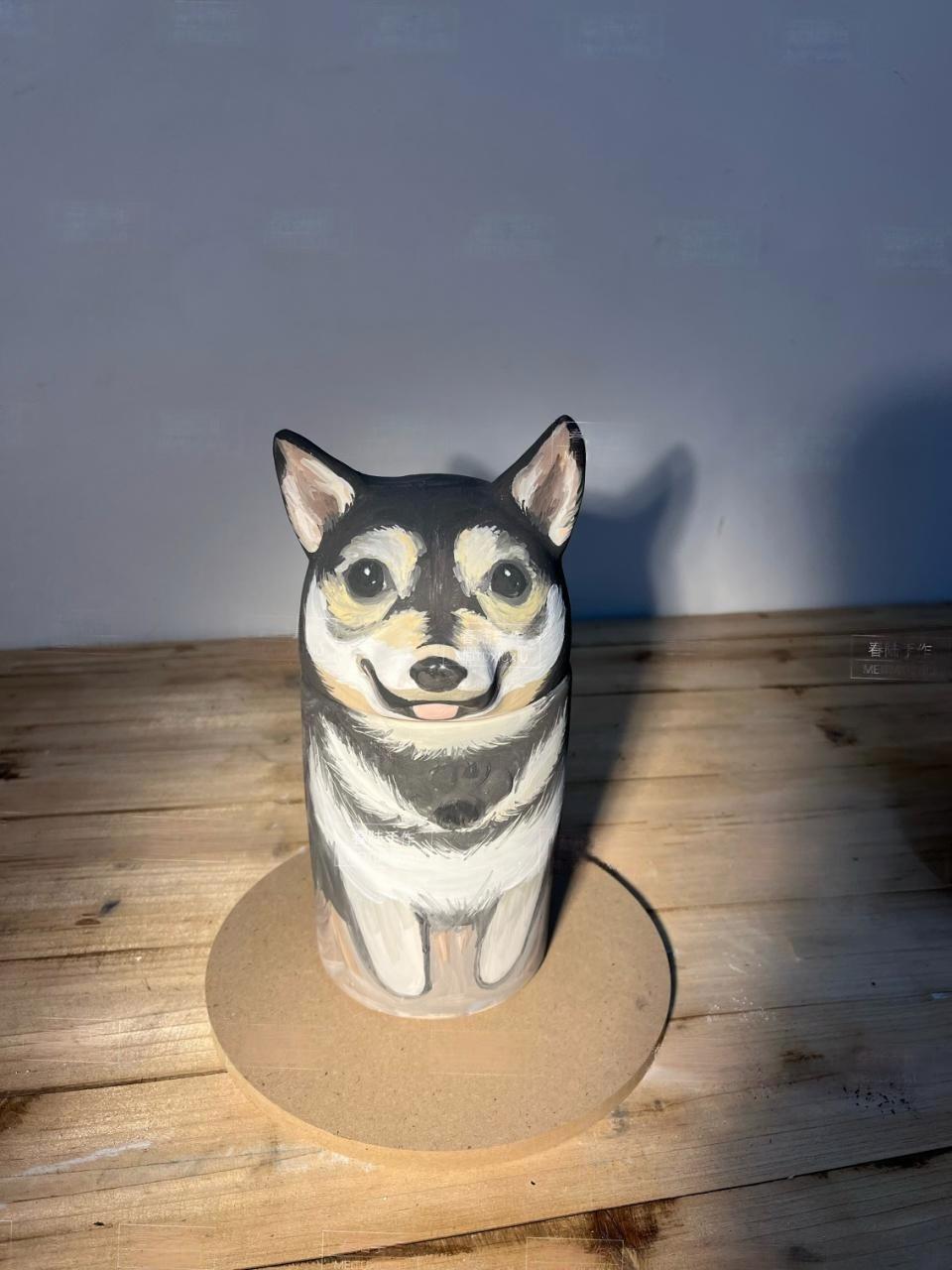 Custom Painted Pet Urn - Ceramic Memorial Vessel