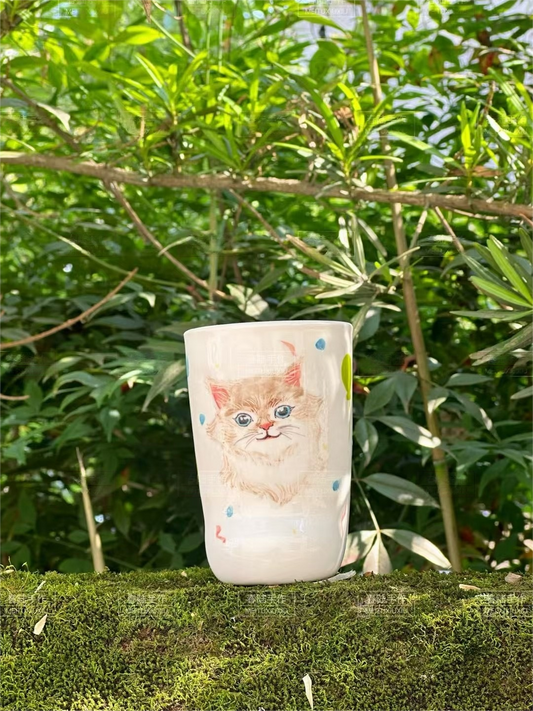 Custom Pet Portrait Mug - Hand-Painted Ceramic Cup for Pet Lovers